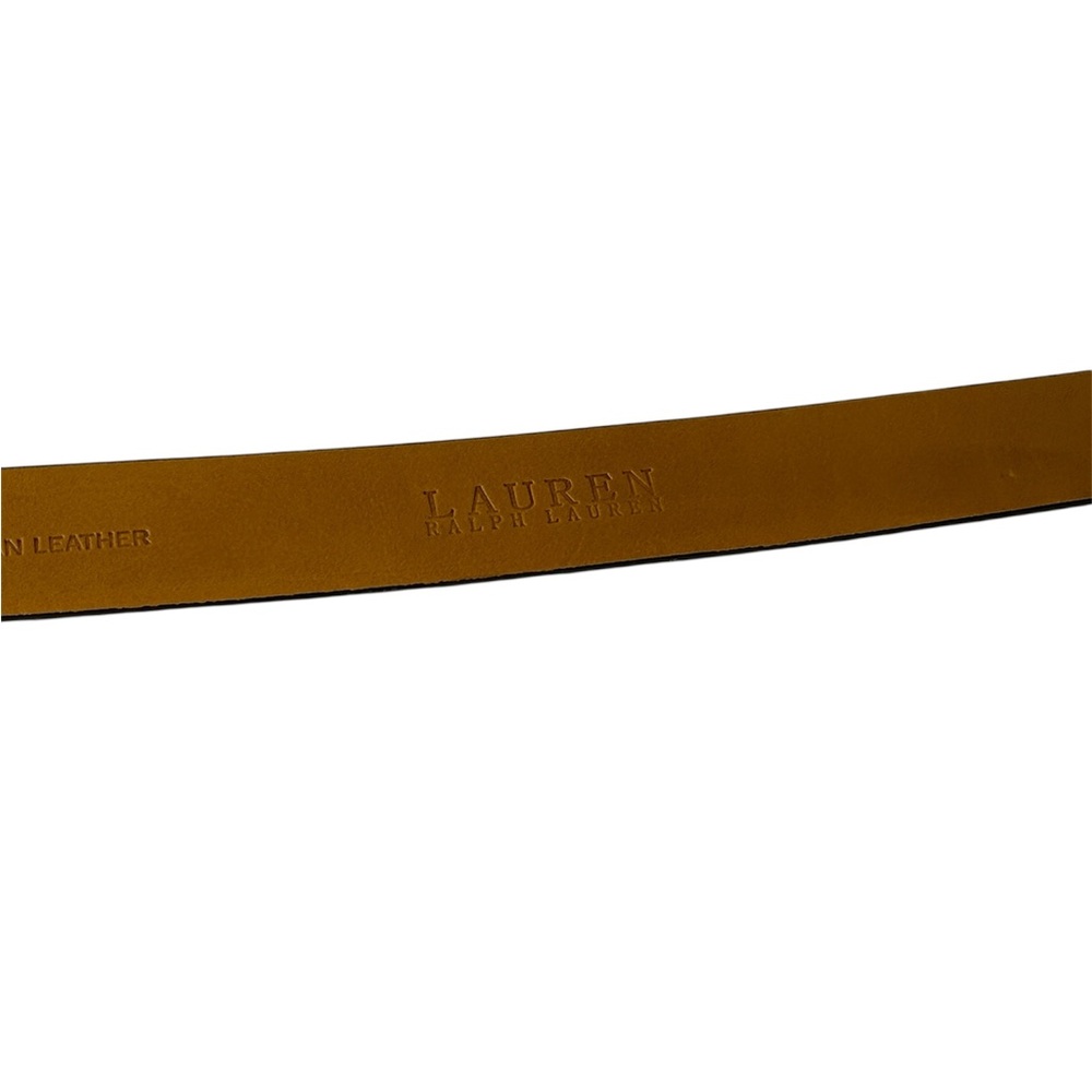 Lauren Ralph Lauren Italian Leather Dark Brown Silver Hardware Belt Size XL - Picture 3 of 11